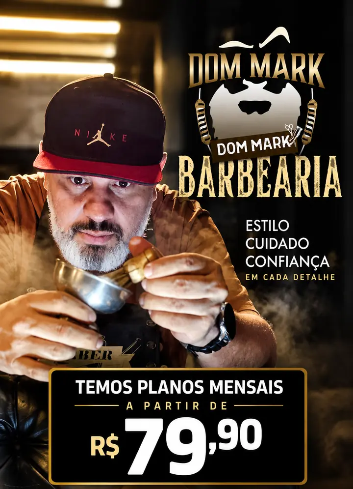 Arte da Dom Mark Barbearia: temos planos mensais a partir de R$ 79,90